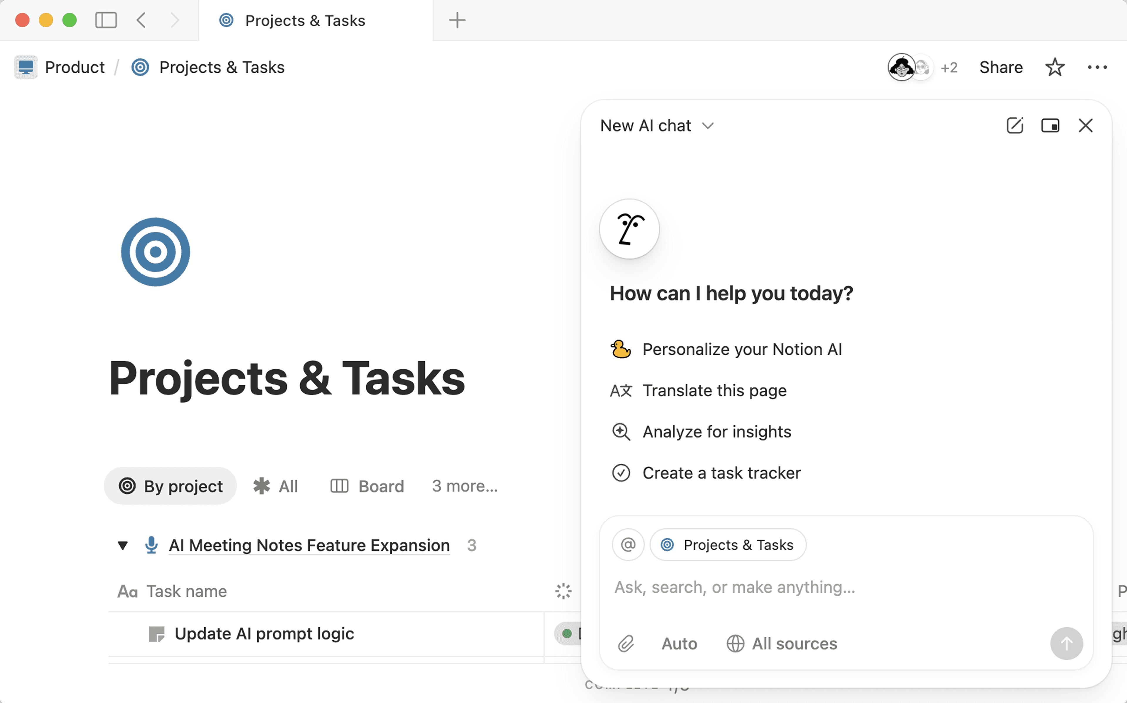 aide : interface utilisateur de l’agent personnel