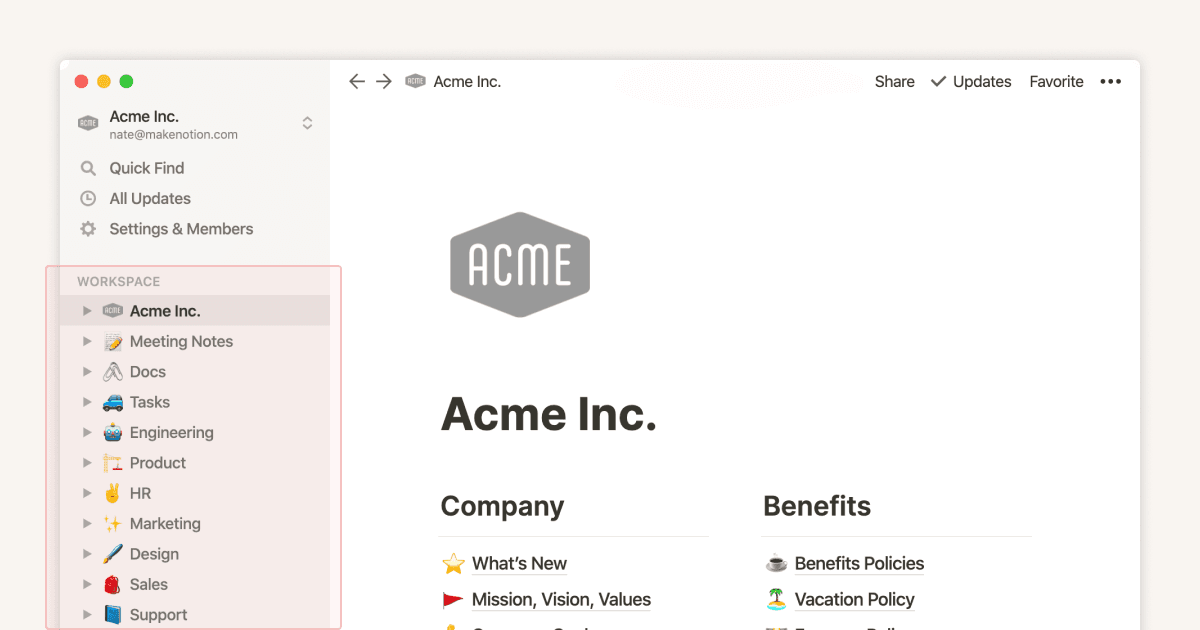 The best way to set up your team’s sidebar for clear organization