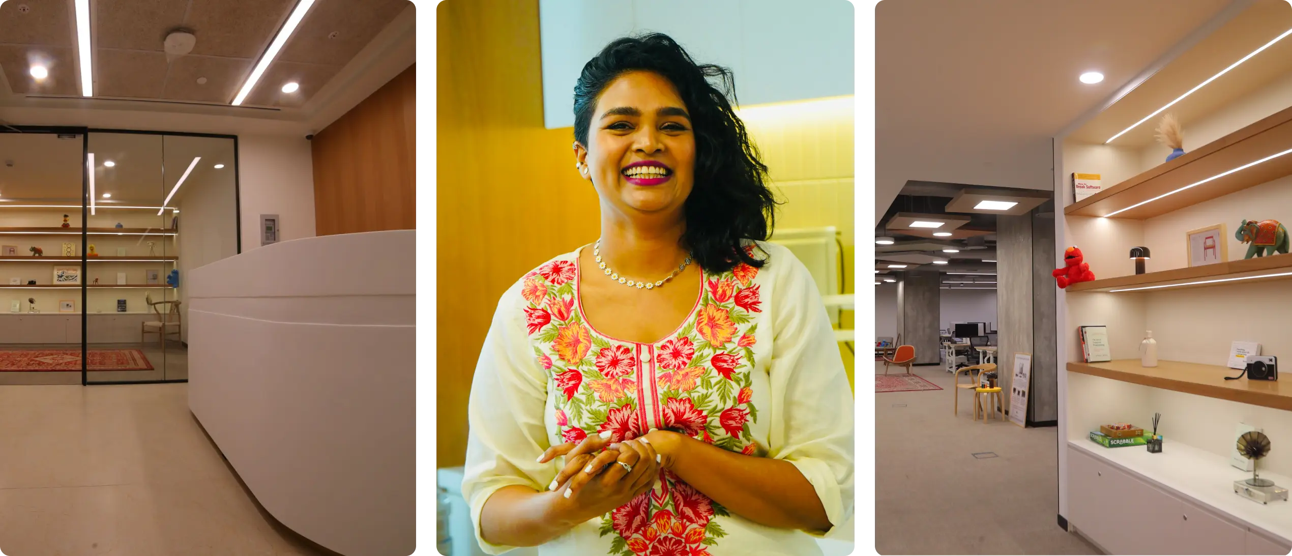 Monica and the bookshelves