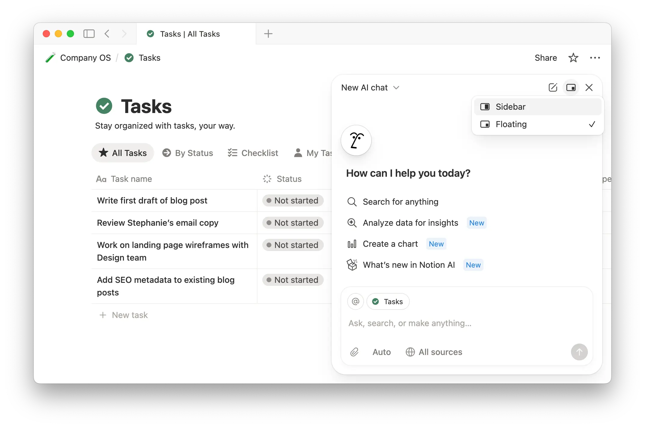 aide : changer de mode de discussion