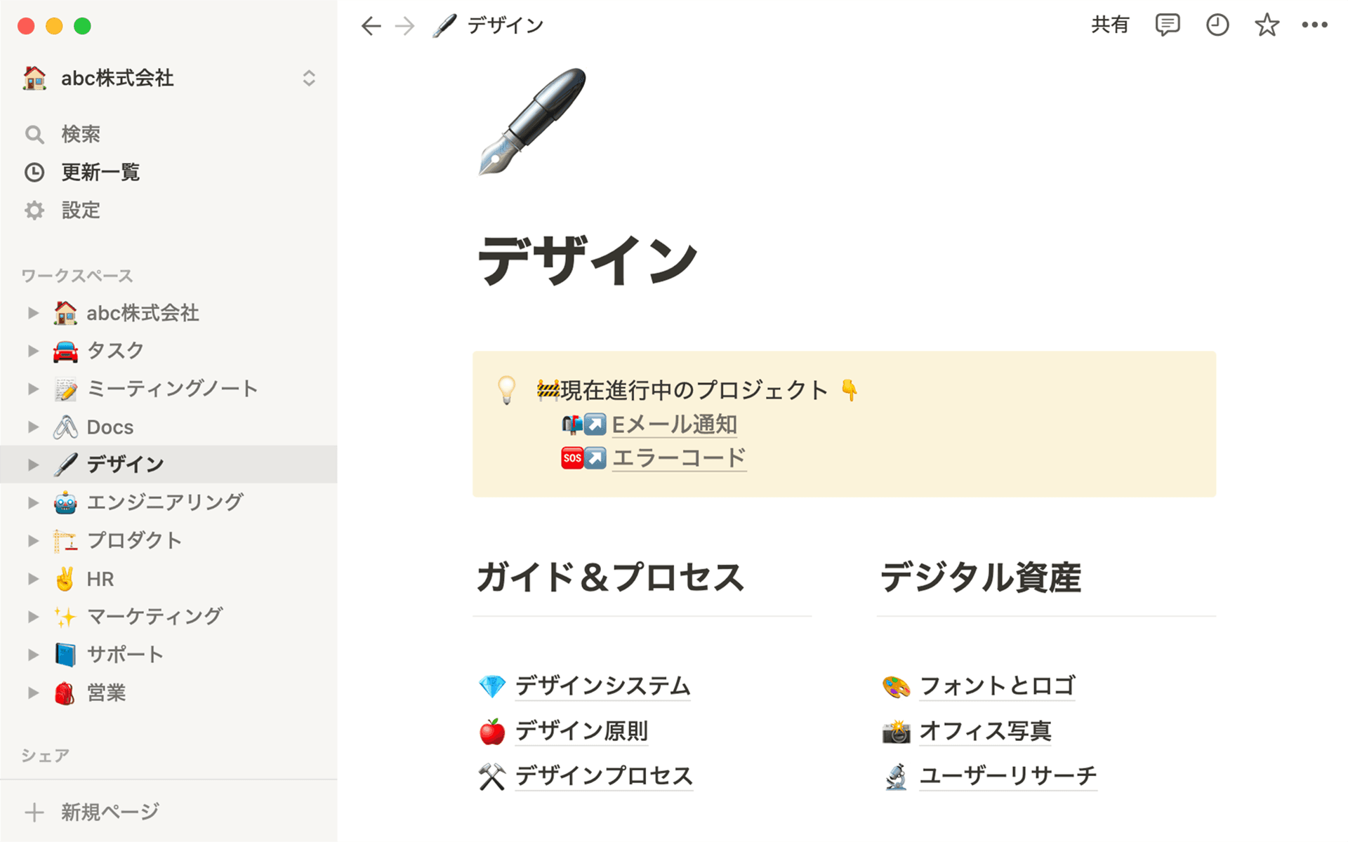 各チームは、自分たちの業務に合わせてカスタマイズした独自のWikiを持つことができます。