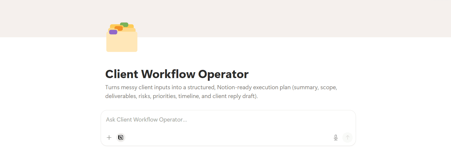 Client Workflow Operator