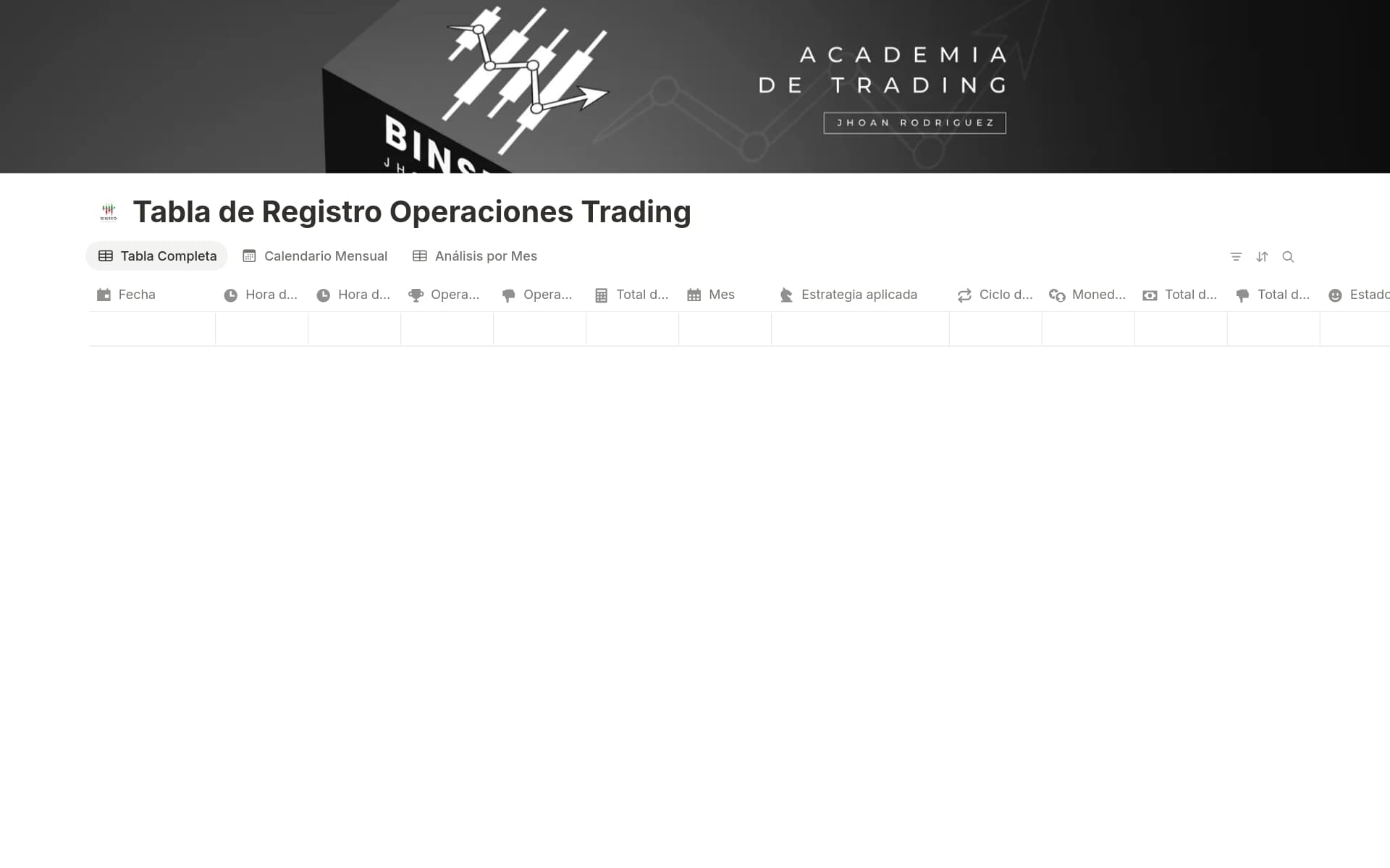 Captura de pantalla de la colección Registra cada operación creada por Notion