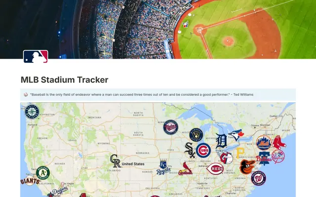 MLB Stadium Tracker