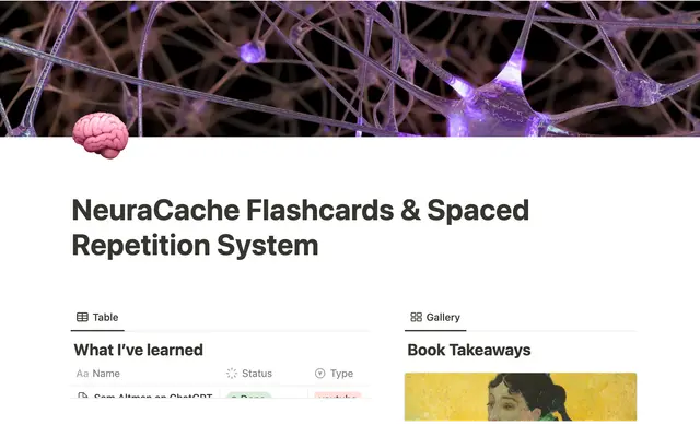NeuraCache Flashcards & Spaced Repetition System