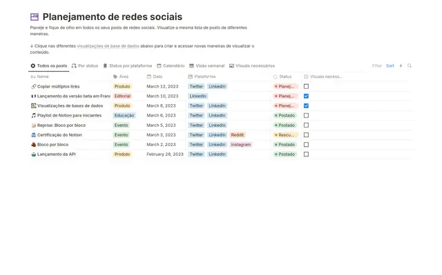 Planejamento de redes sociais