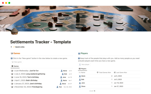 Settlements Tracker